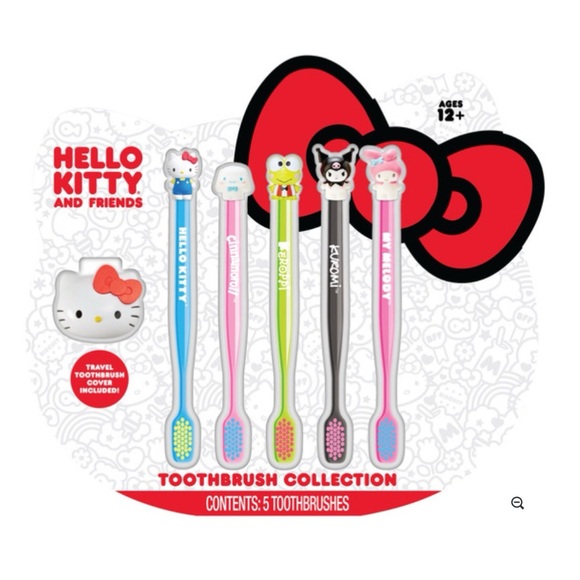 Hello Kitty Other - Toothbrush Collection 5-Piece Set + Kids Travel Cover NWT Sanrio 🎀 Hello Kitty 🎀